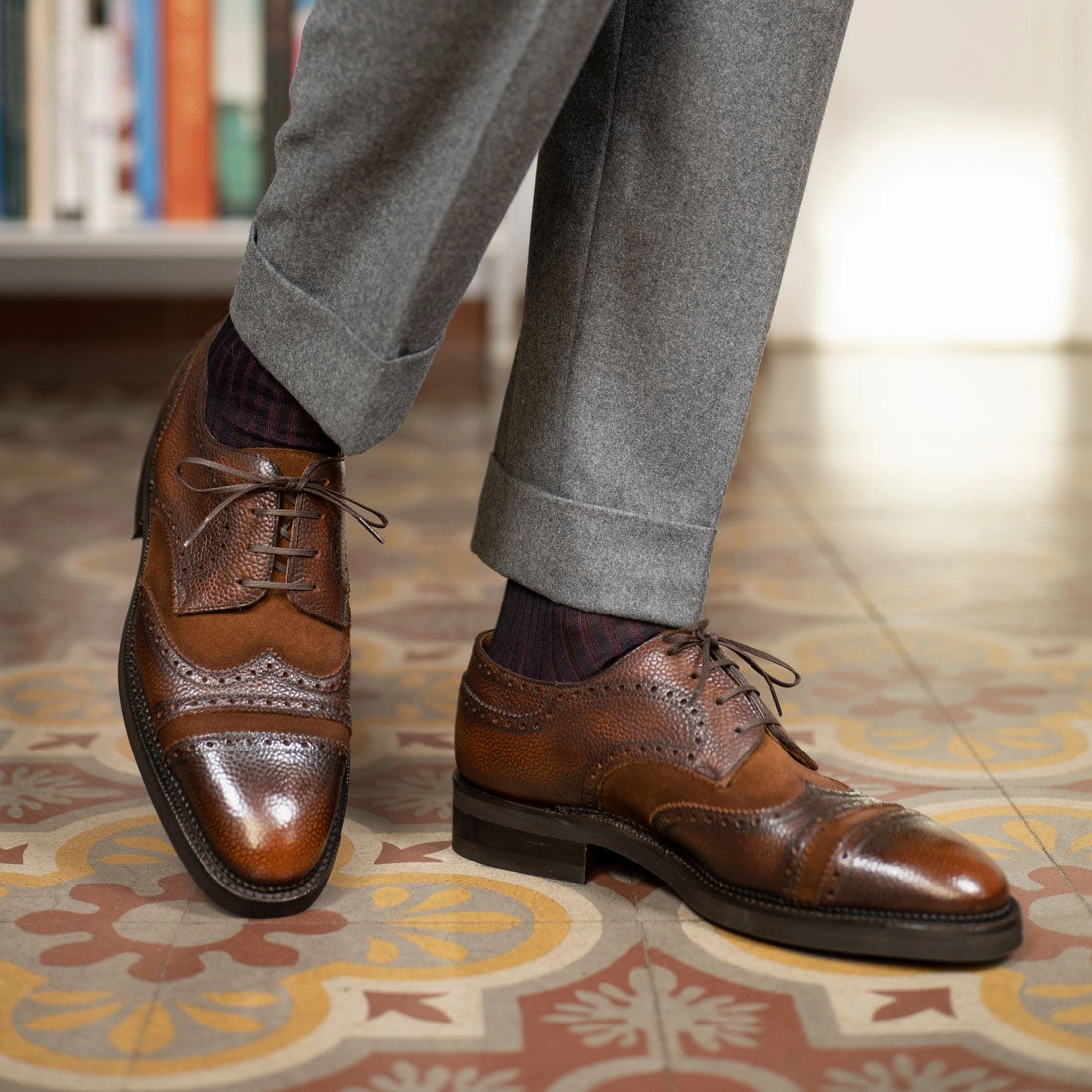 Derby Megabrogue Shoe Mto - Cognac & Caramel Smooth Silhouettes