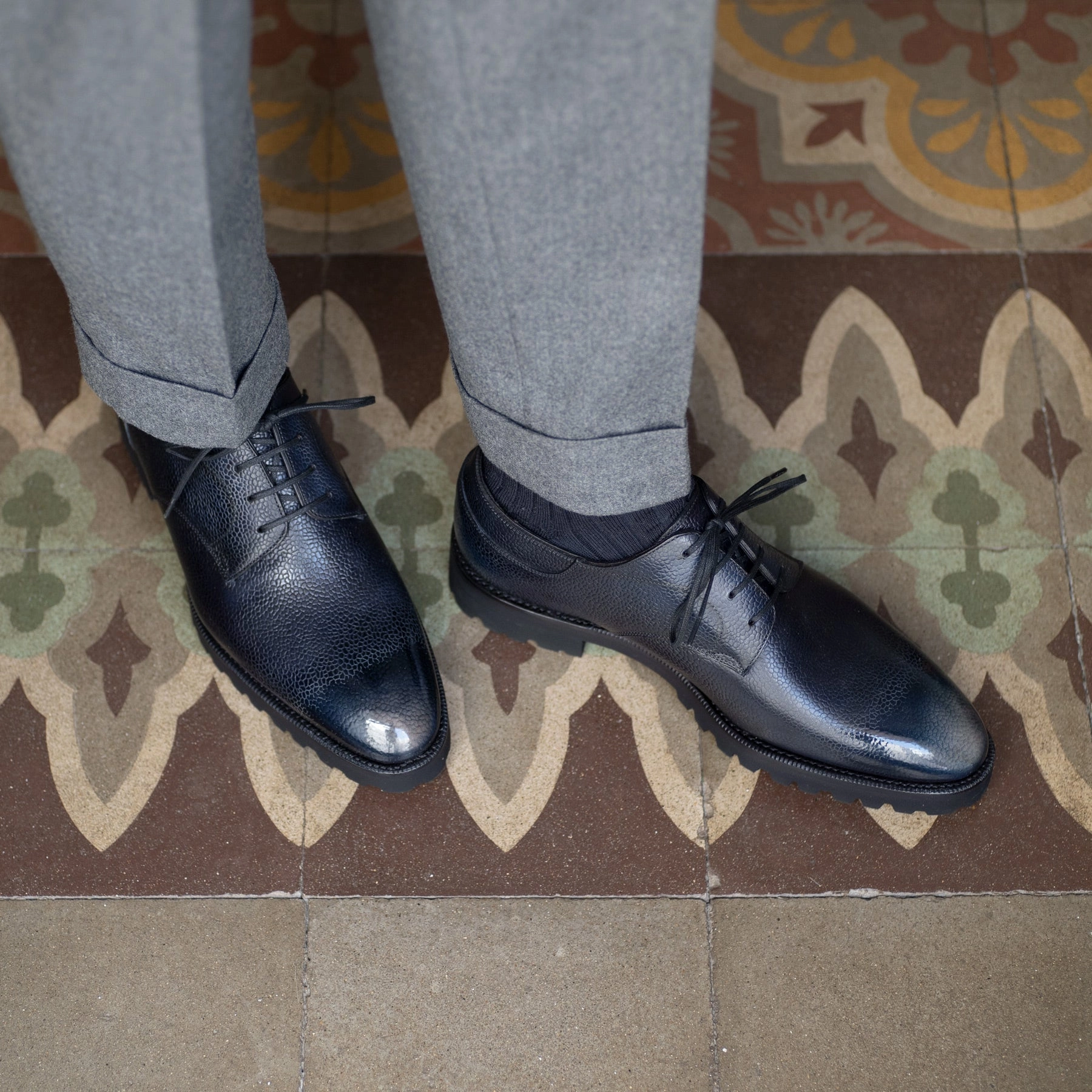Derby Simple Shoe - 3D Mediterranean Blue Engineered Casual