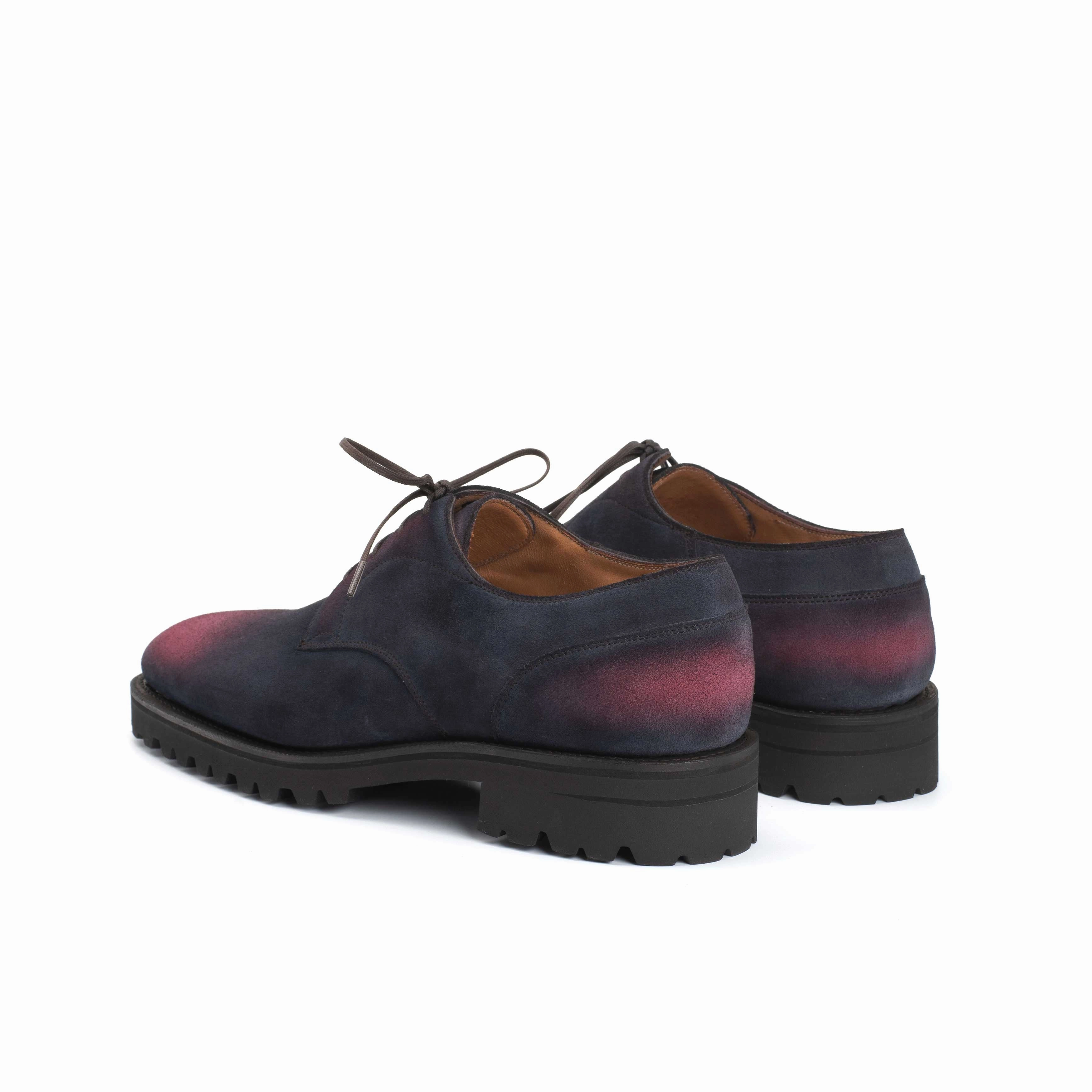 Derby Simple Shoe - Black & Bordeaux Patina On Suede Everyday Ready Your Core Layer