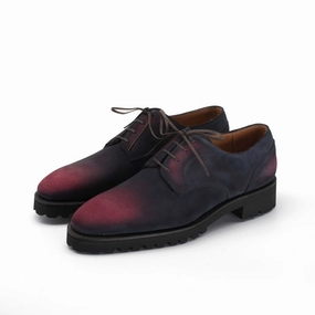 Easy Polish Your Everyday Edge Derby Simple Shoe - Black & Bordeaux Patina On Suede
