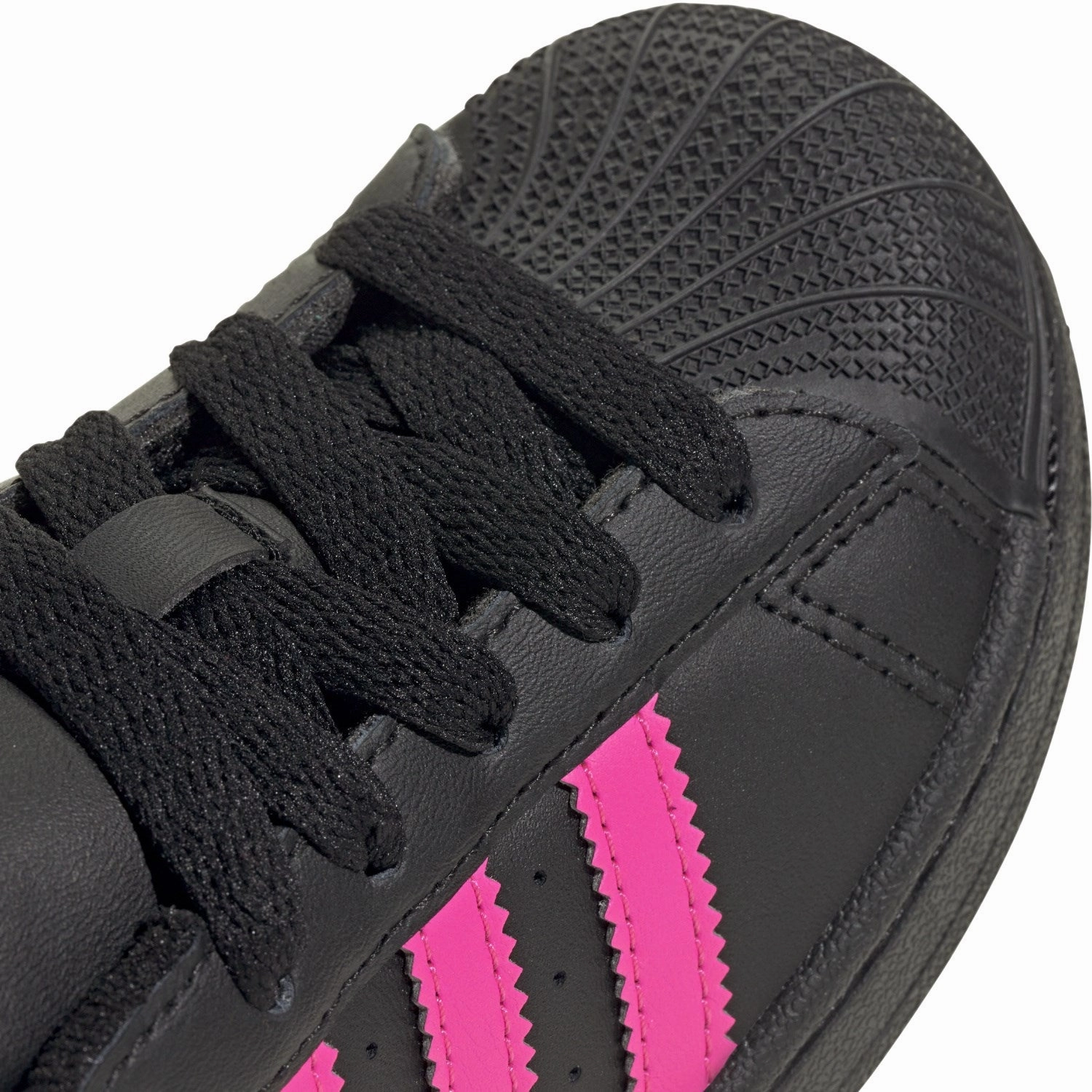 Adidas Originals Core Black/Lucid Pink/Core Black Superstar Ii C Sneakers Designed With Rhythm Integrated Cool