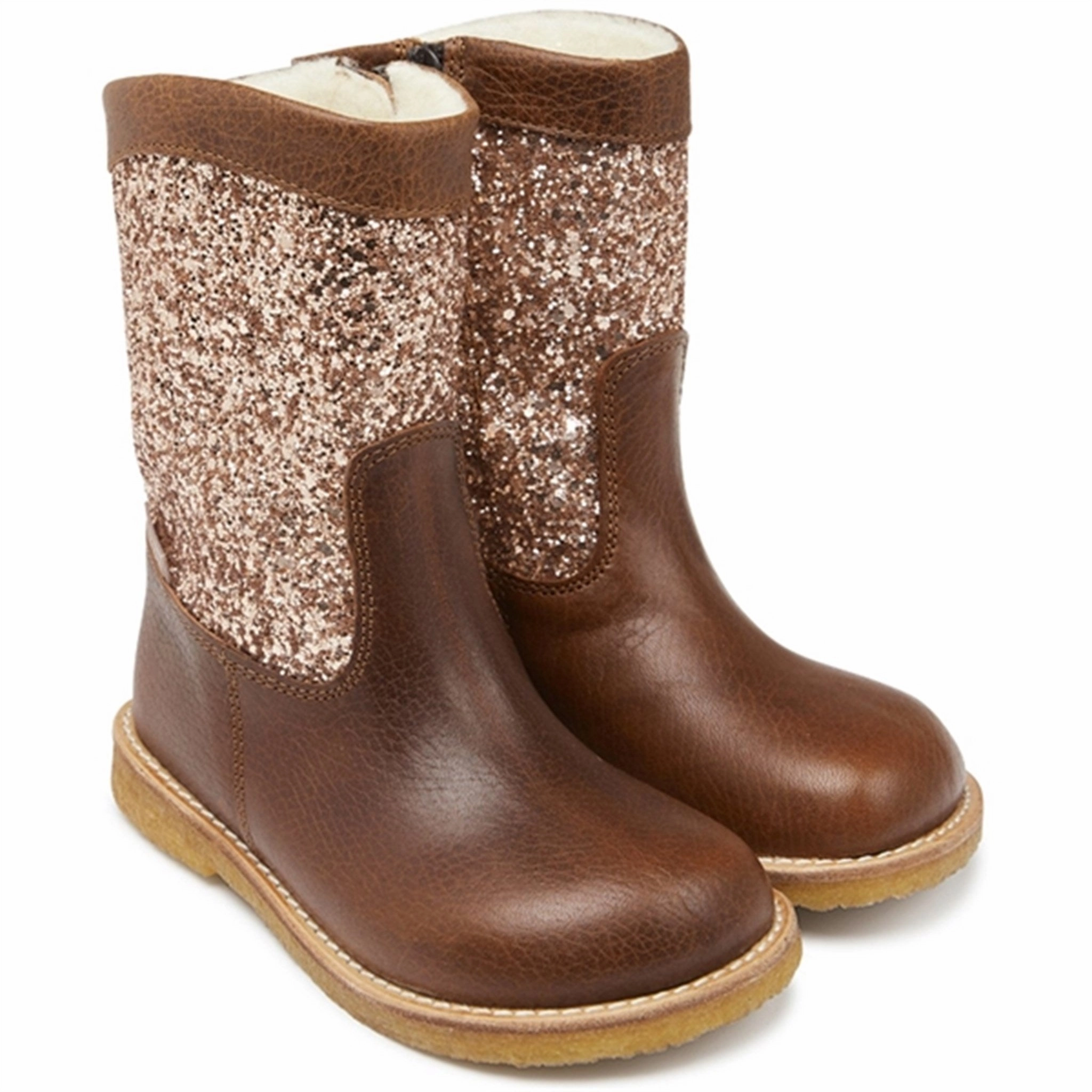 Understated Utility The New Essential Angulus Tex Boots With Zipper Cognac/Maple