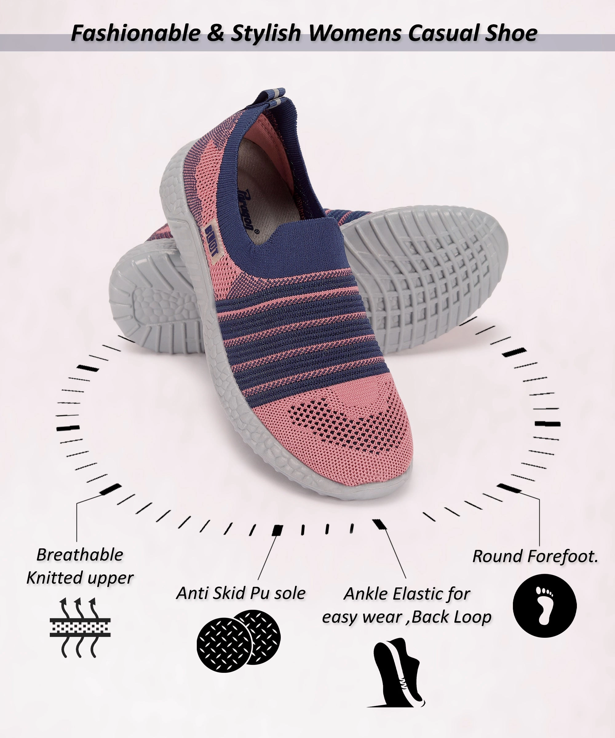 Paragon Blot Puk3503Ls Women Casual Shoes | Sleek & Stylish | Latest Trend | Casual & Comfortable Grey Form Redefined Urban Transition