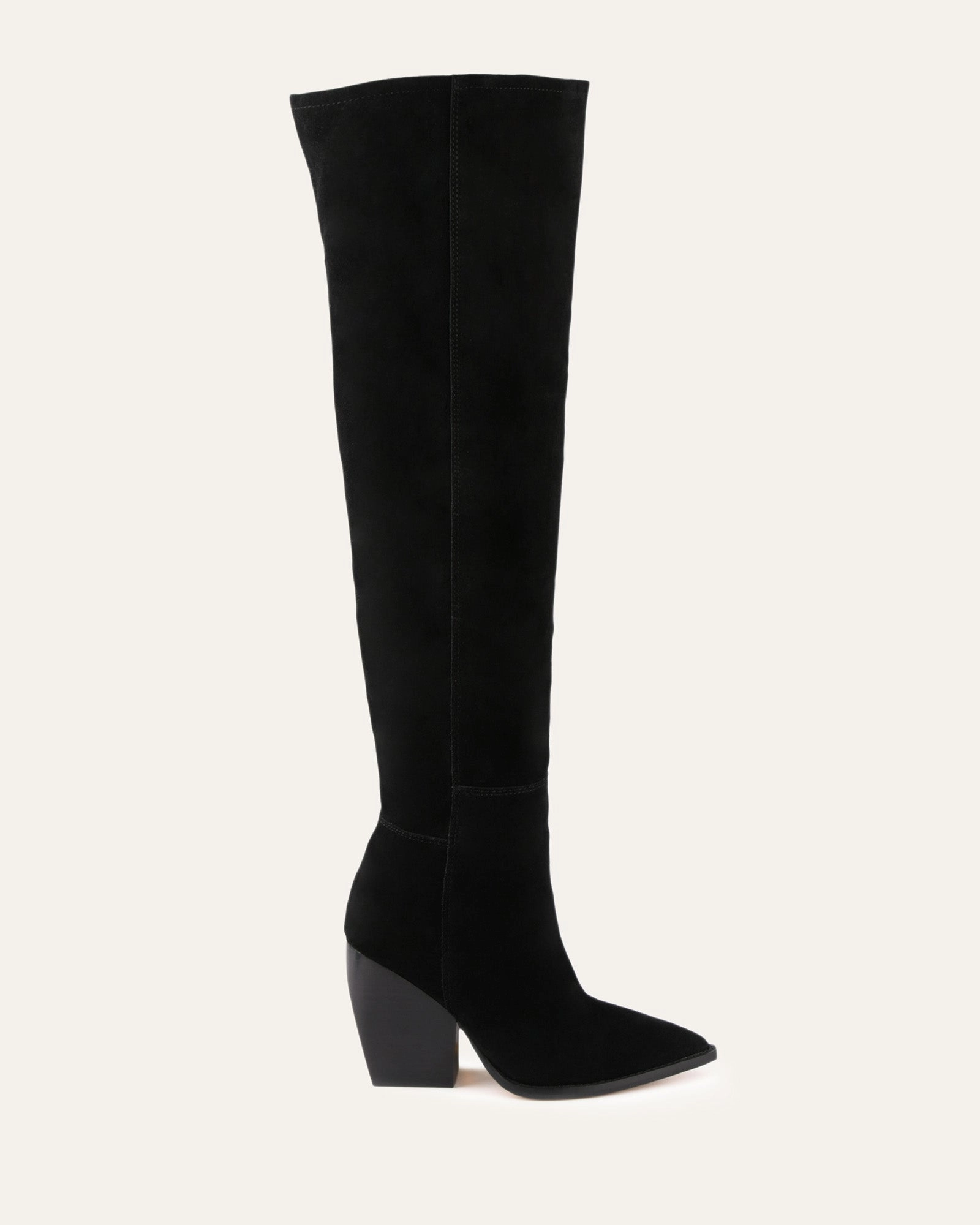 Uma Over The Knee Boots Black Suede Motion Simplicity