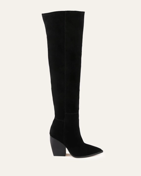 Uma Over The Knee Boots Black Suede Motion Simplicity