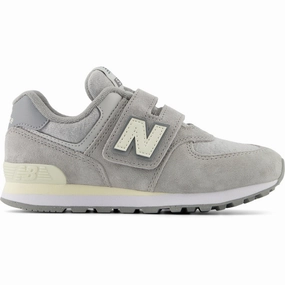 New Balance 574 Kids Hook & Loop Sneakers Concrete Precision Comfort Everyday Motionwear