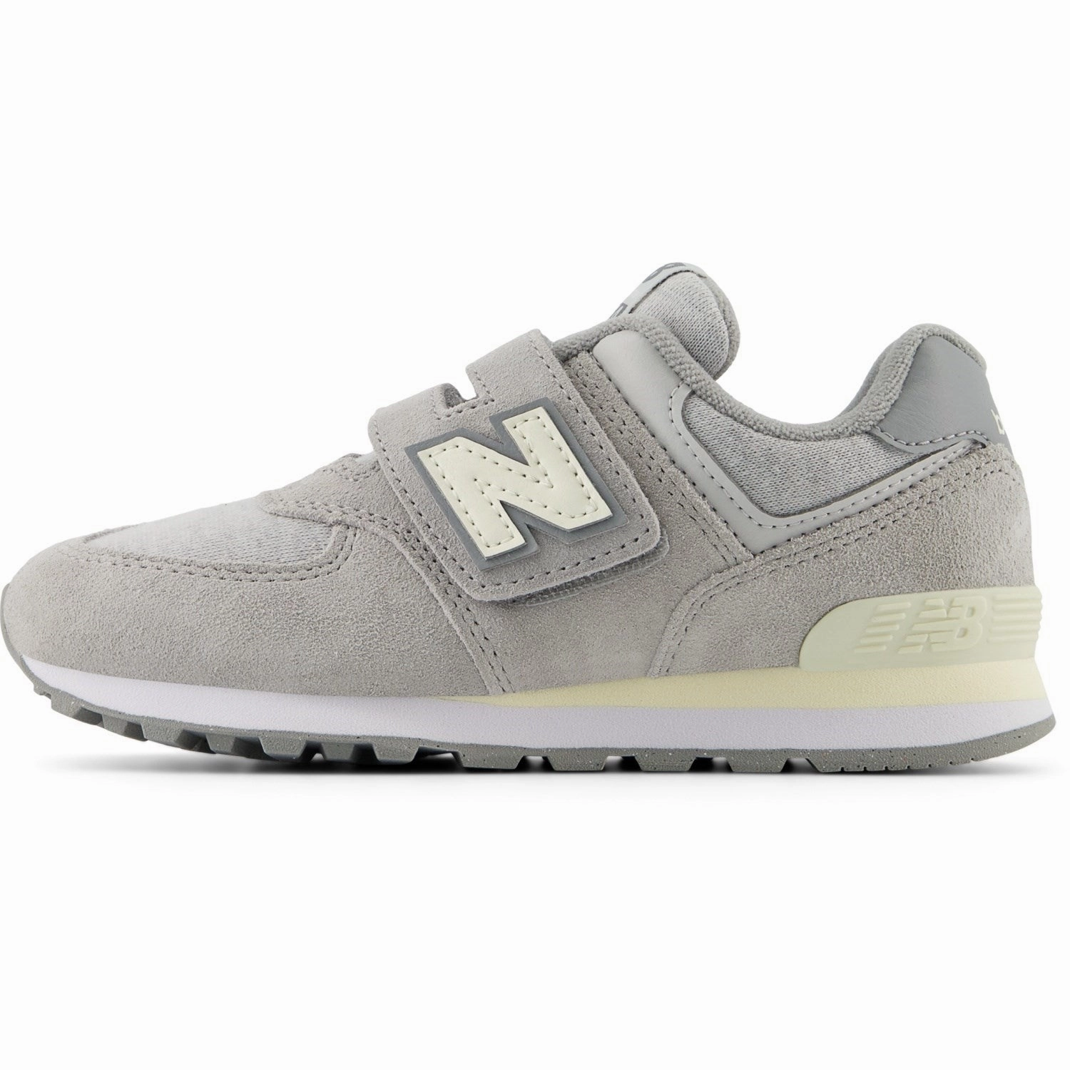 New Balance 574 Kids Hook & Loop Sneakers Concrete Style To Move Refined Looks