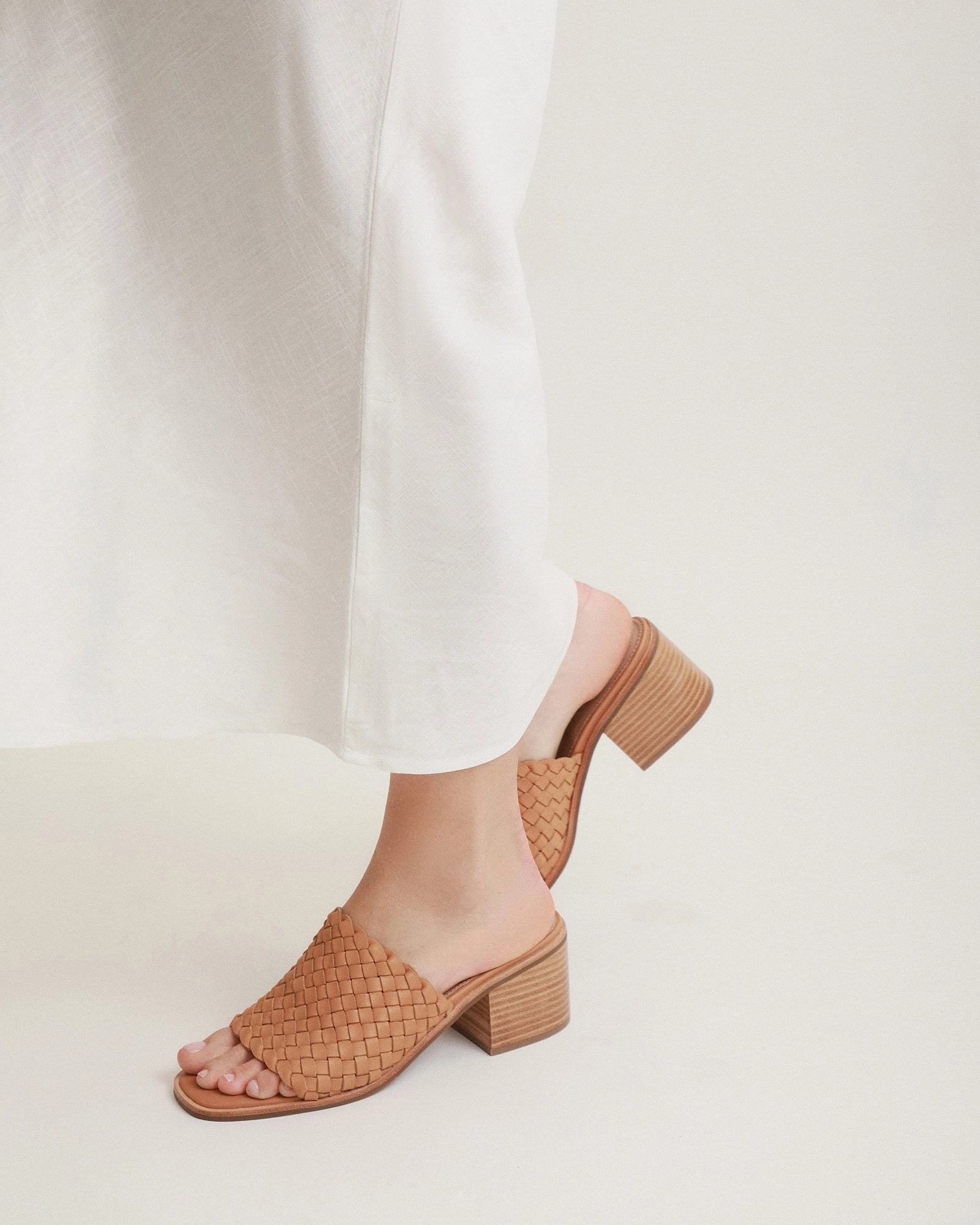 Whaler Mid Heel Sandals Tan Leather Go-Easy Gear