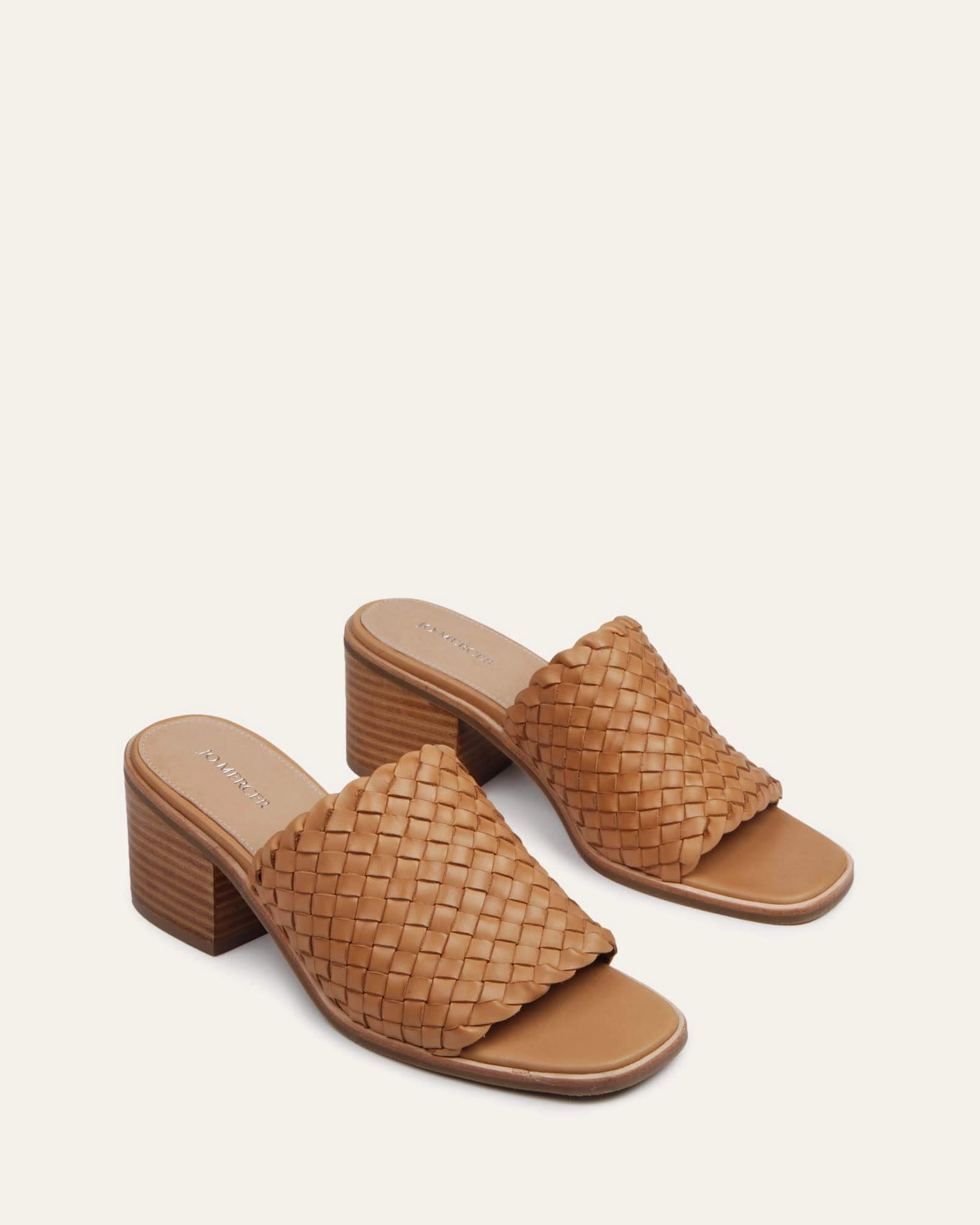 Whaler Mid Heel Sandals Tan Leather Universal Fit