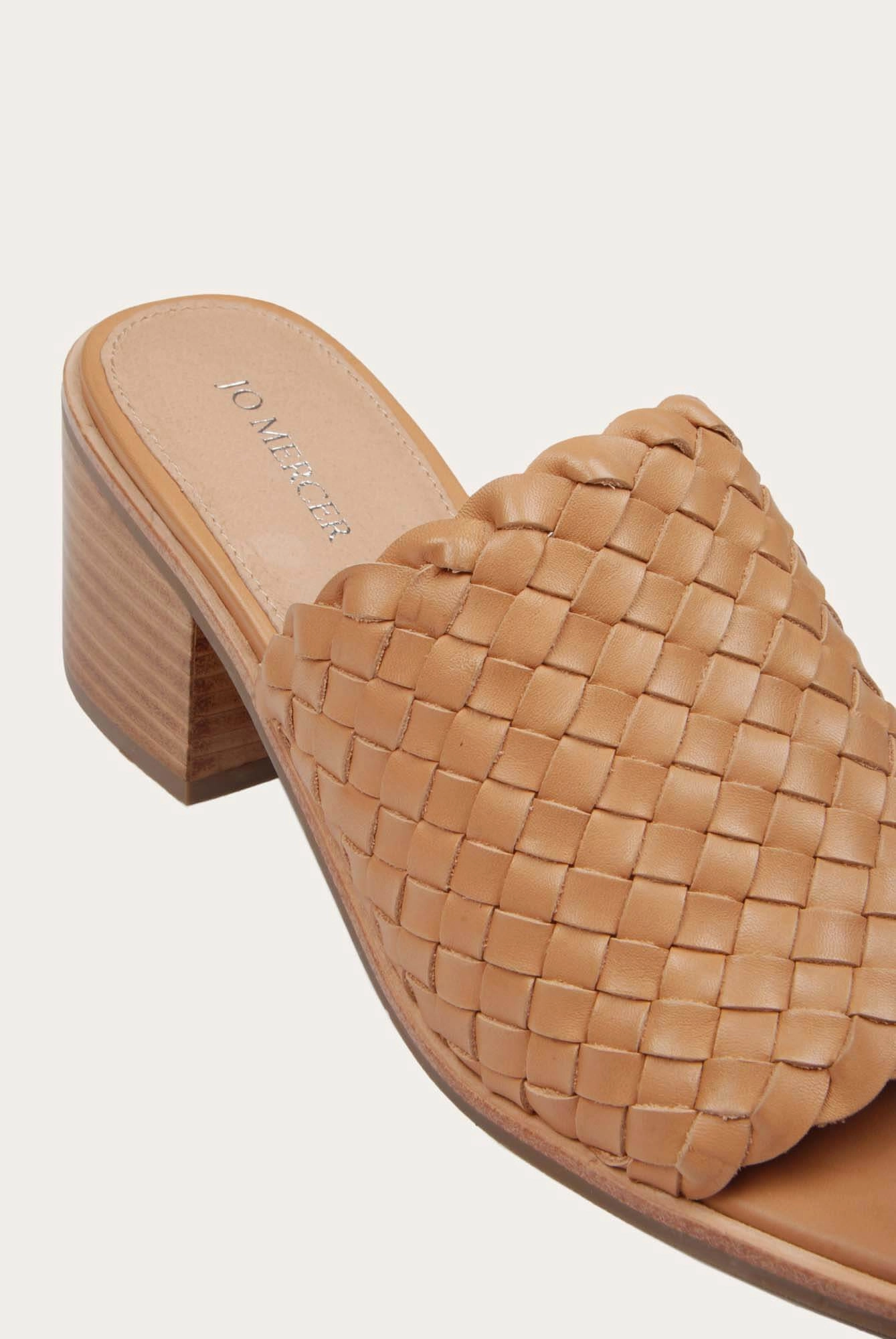Whaler Mid Heel Sandals Tan Leather Form And Function Clean Citywear