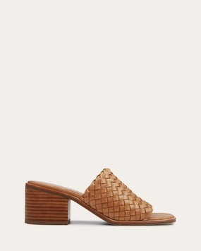 Timeless Cool Dynamic Essentials Whaler Mid Heel Sandals Tan Leather