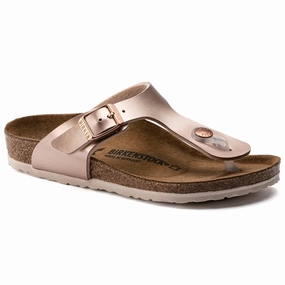 Universal Fit Birkenstock Gizeh Kids Electric Metallic Copper Sandals