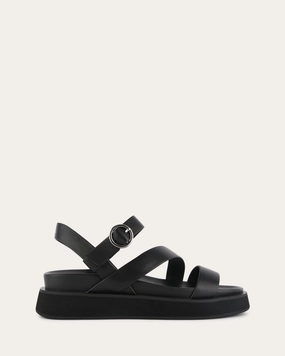 Made To Flex Daily Designwear Marais Flat Sandals Black Leather