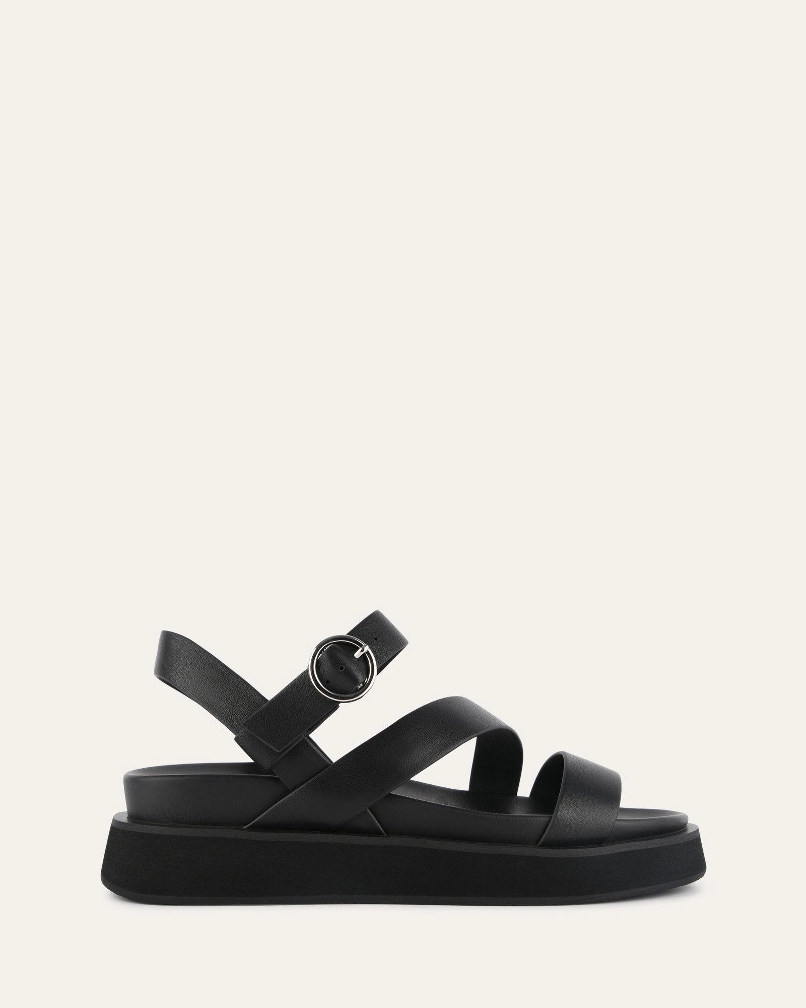 Made To Flex Daily Designwear Marais Flat Sandals Black Leather