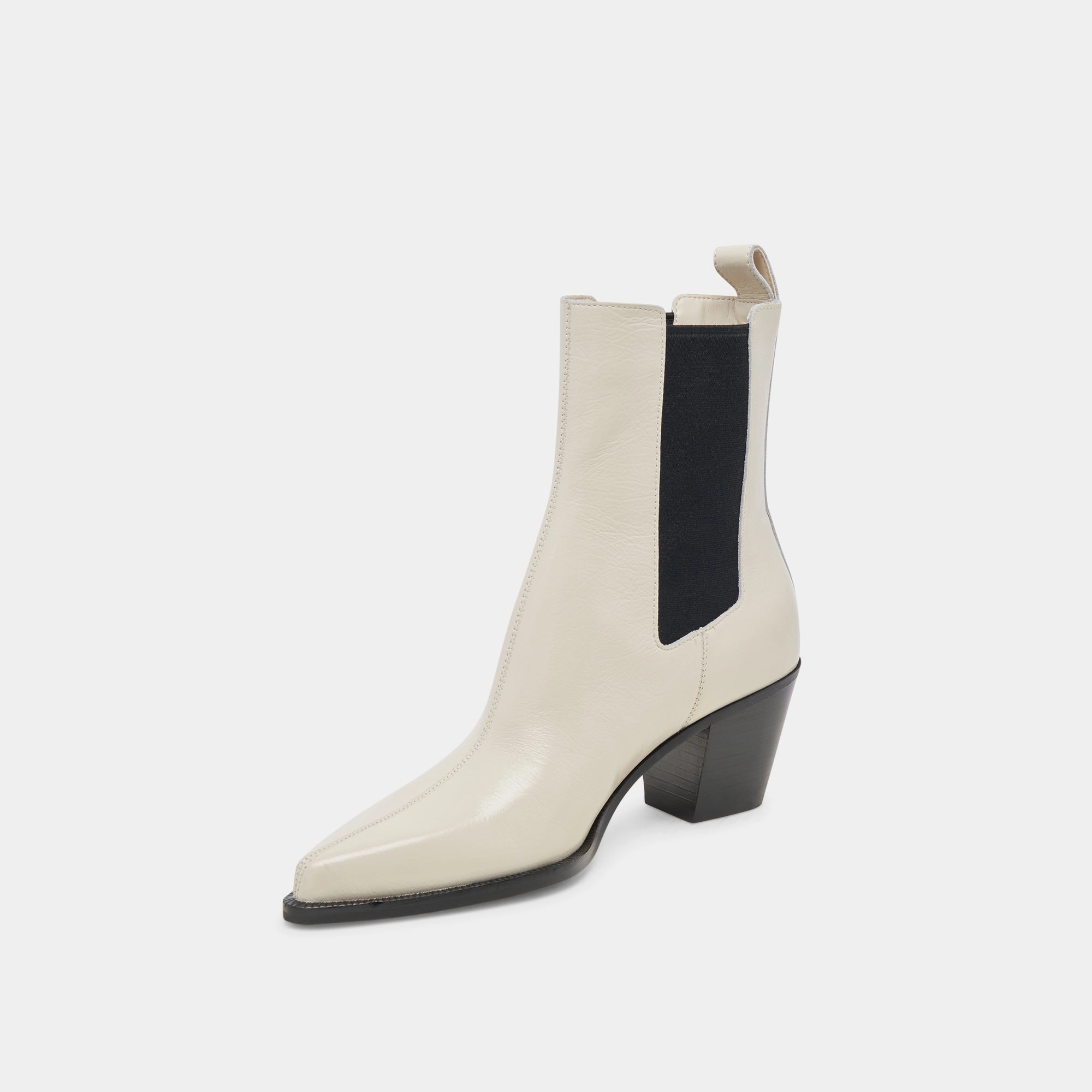 Shadie H2O Booties Ivory Crinkle Patent Life-Ready Layers Modular Wear