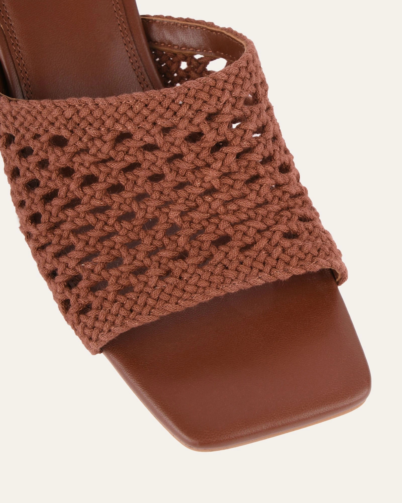 Jordyn Mid Heel Sandals Cognac Textile Forward Function Ease Daily