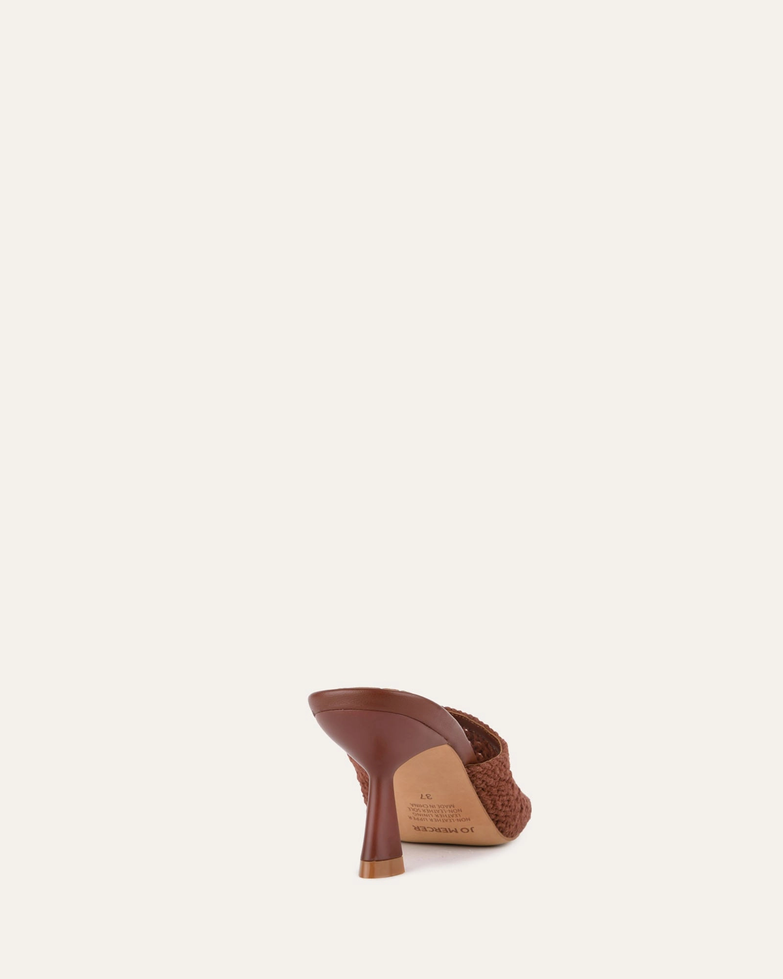 Quiet Strength Jordyn Mid Heel Sandals Cognac Textile