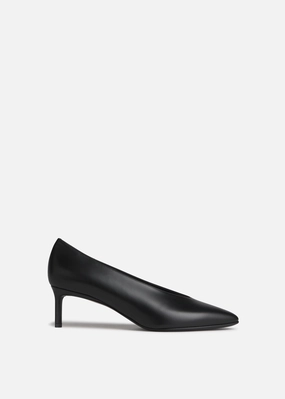 Pointed Kitten Heel In Black Minimal Movement