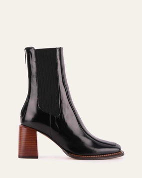 Neutral Layers Responsive Fit Devina Mid Ankle Boots Black Leather