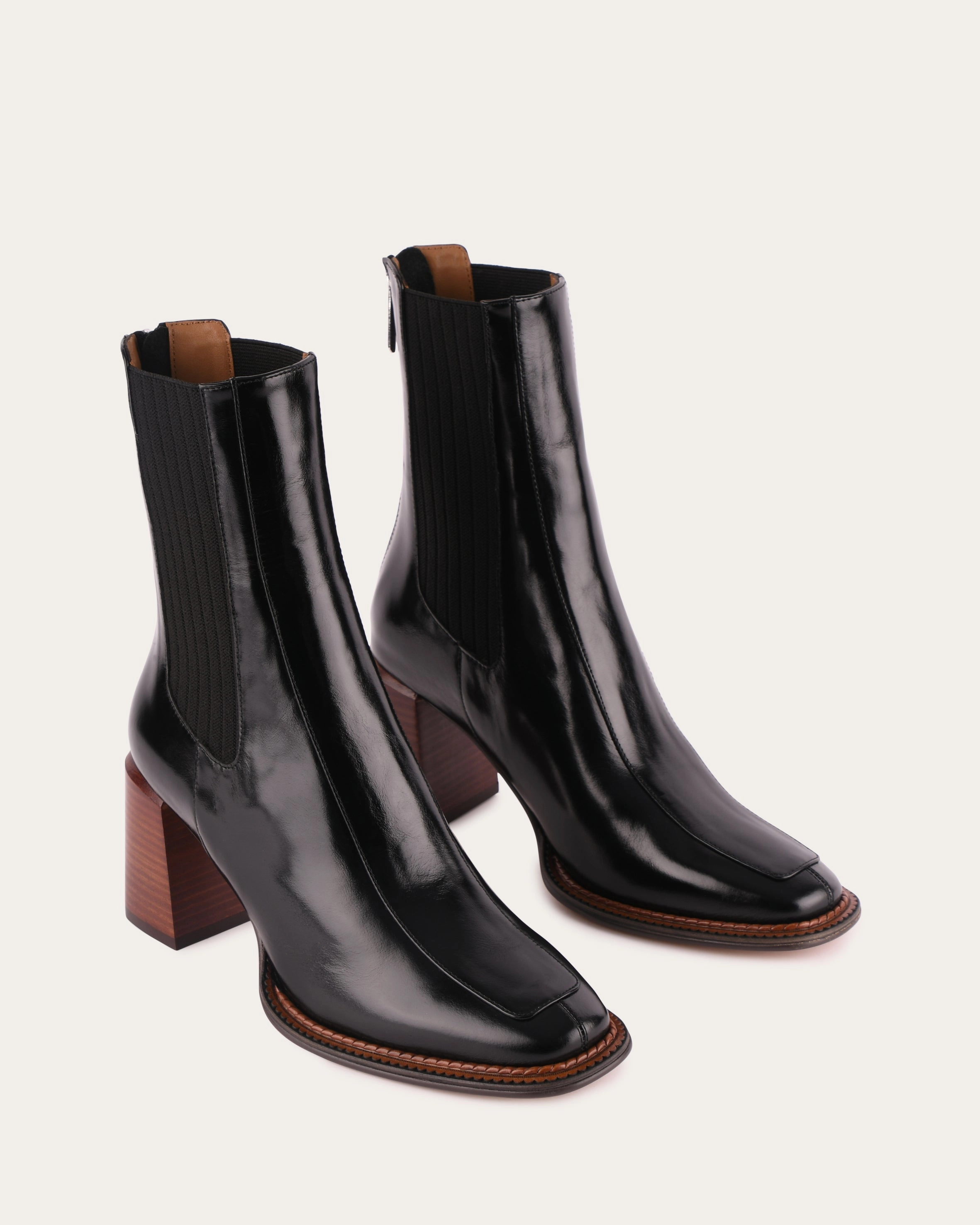 Elevate Your Day Purely You Devina Mid Ankle Boots Black Leather