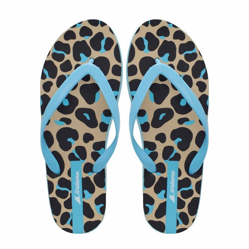 Digital Slippers Ladies - Leopard Blue Clean Attitude Made For Days
