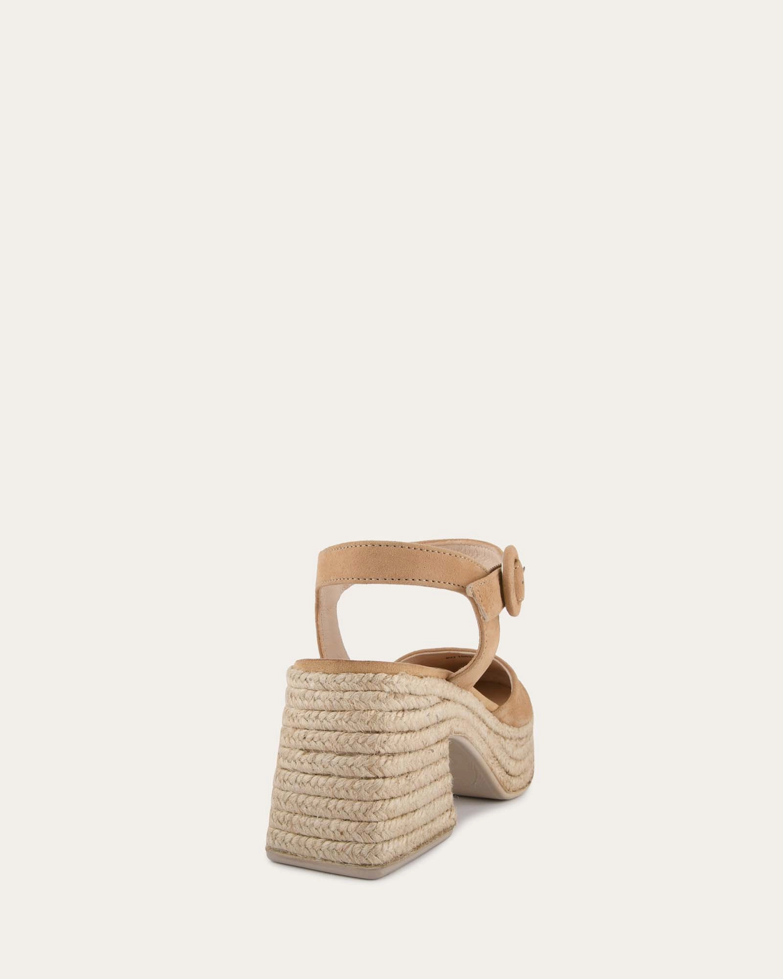 Dina High Heel Espadrilles Light Taupe Suede Fit-Flow Built To Adapt