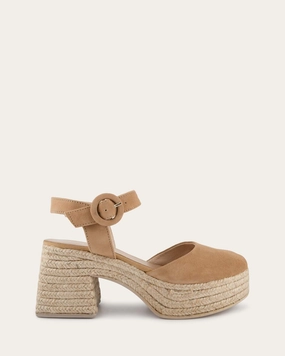 Modern Movement Gear Dina High Heel Espadrilles Light Taupe Suede