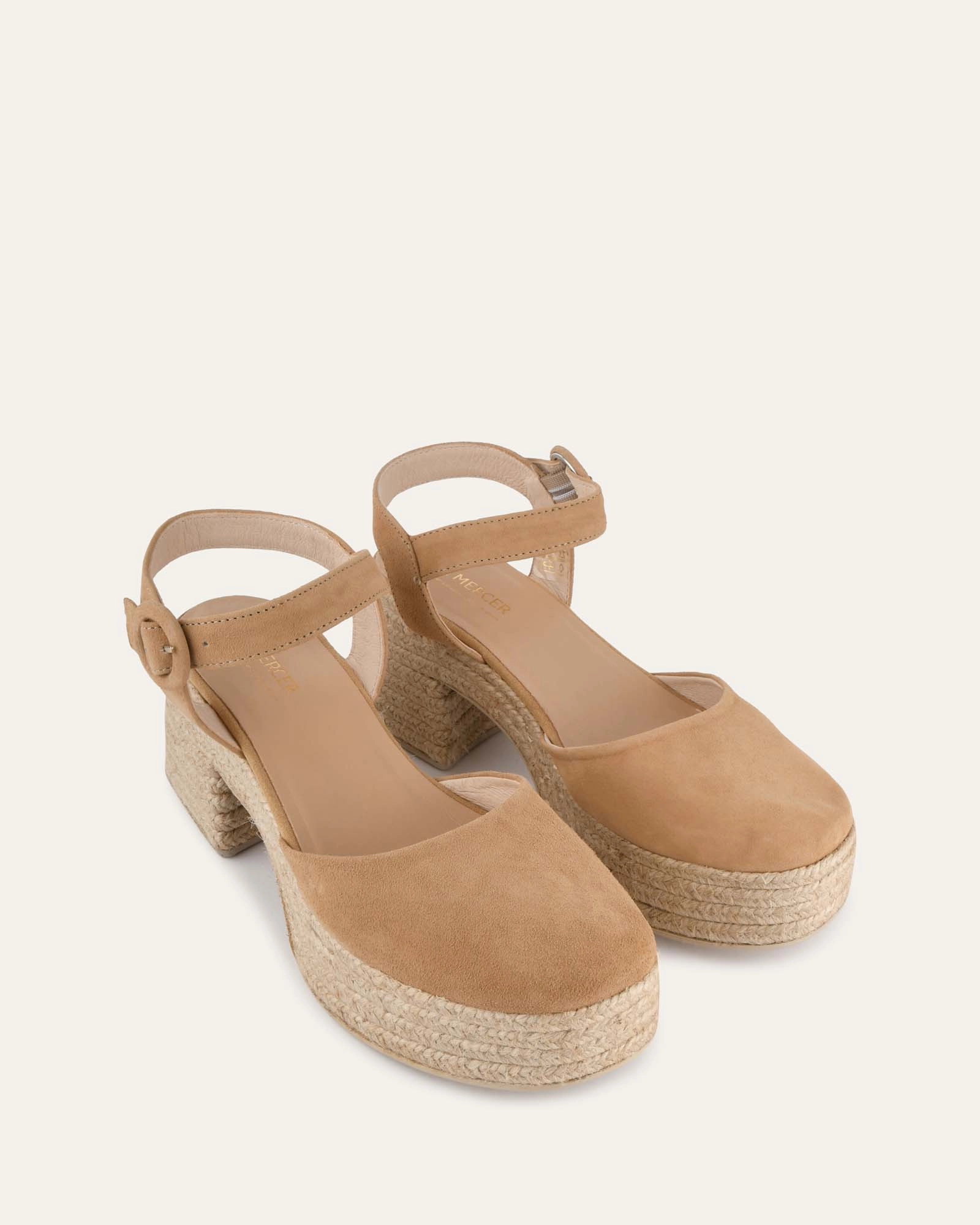 Dina High Heel Espadrilles Light Taupe Suede Season-Neutral