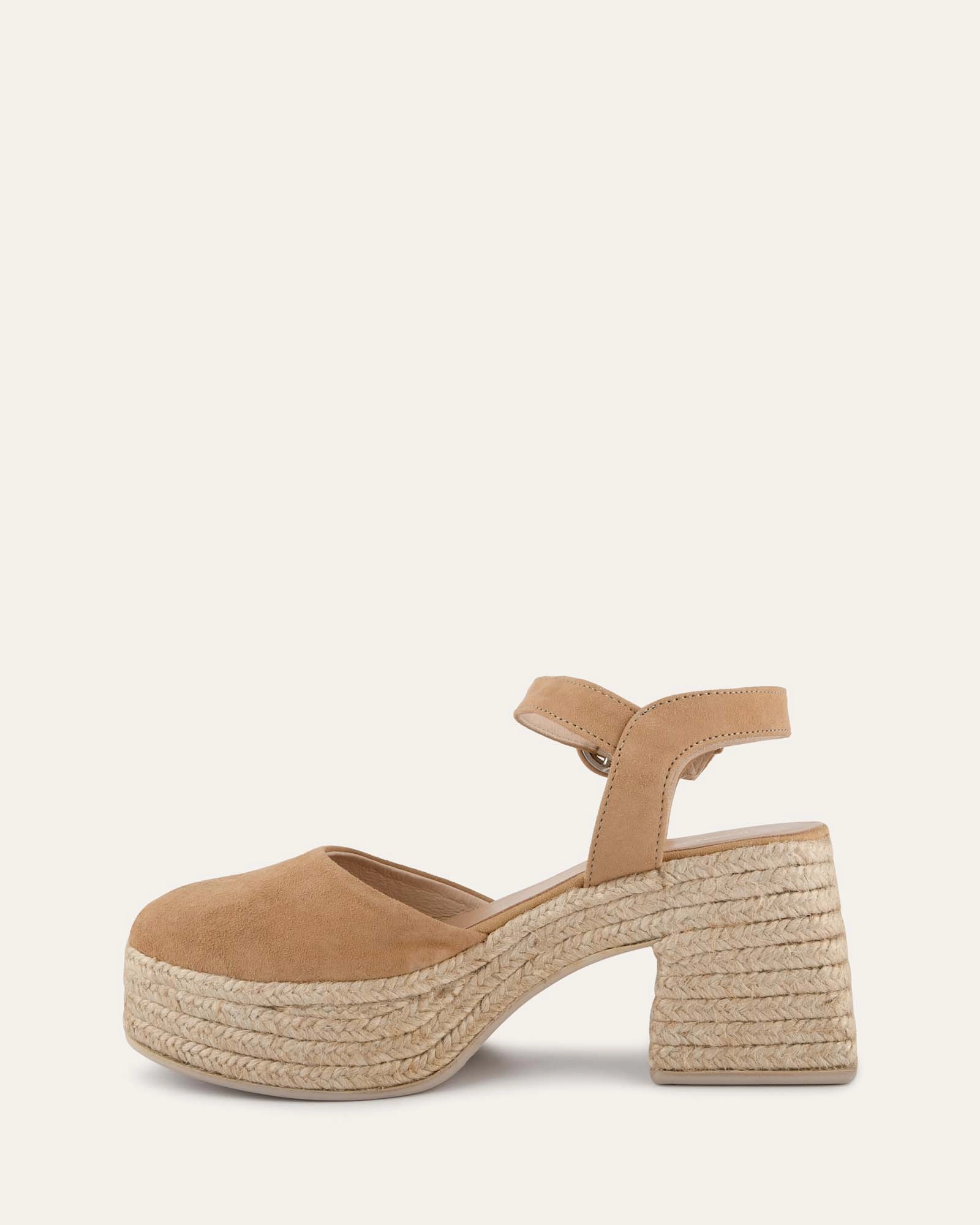 Journey Wear Future-Ready Dina High Heel Espadrilles Light Taupe Suede