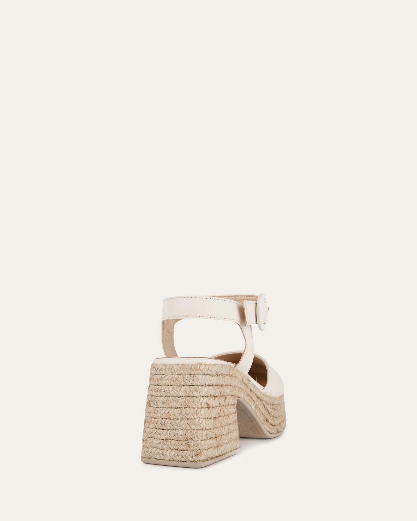 Engineered To Adapt Dina High Heel Espadrilles Off White Leather