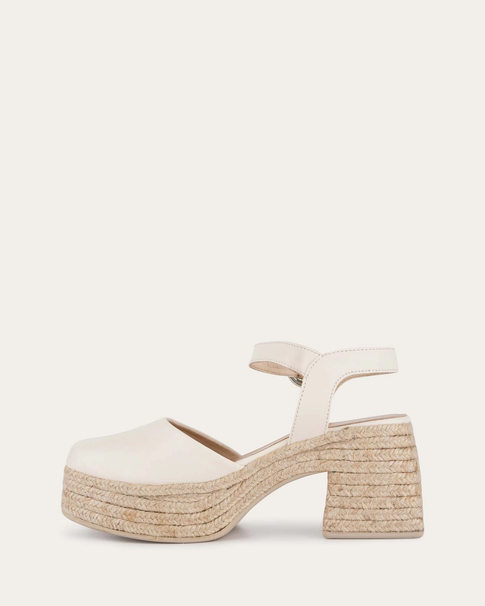 Subtle Signature Precision Style Dina High Heel Espadrilles Off White Leather