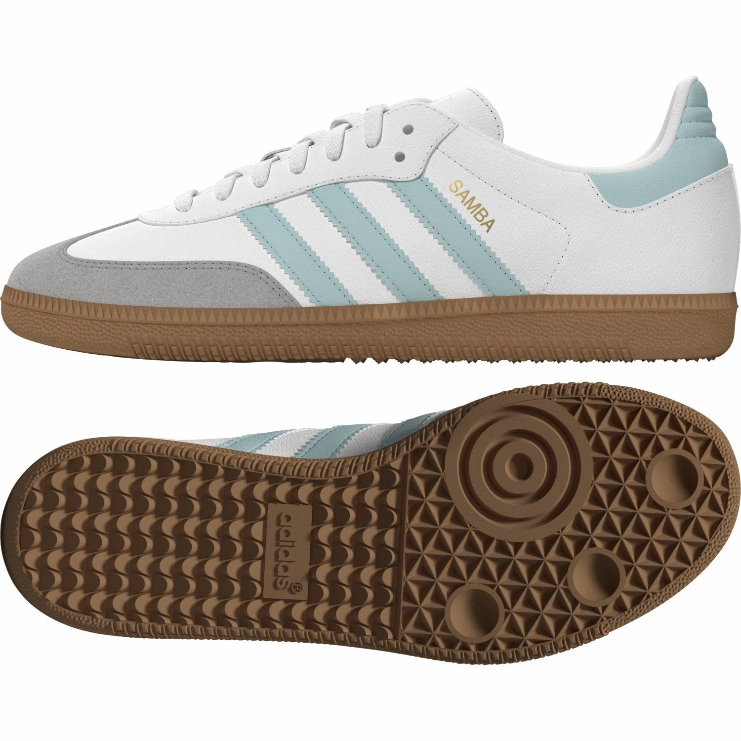 Fluid Lifestyle Subtle Tone Adidas Originals Ftwr White/Semi Flash Aqua/Gum 3 Samba Og J Sneakers