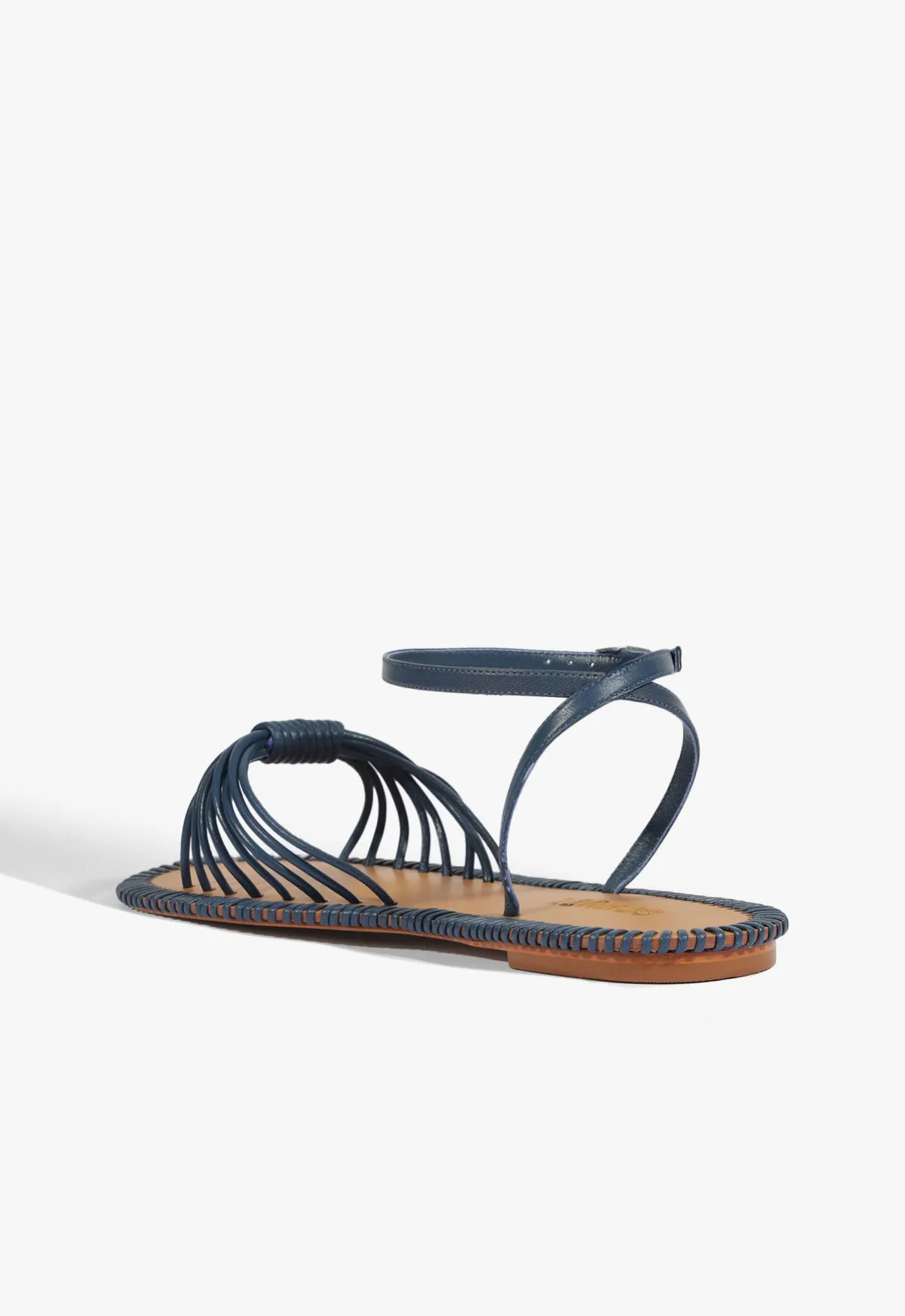Clean Direction Engineered Fit Livia Blue Leather Flat Sandal