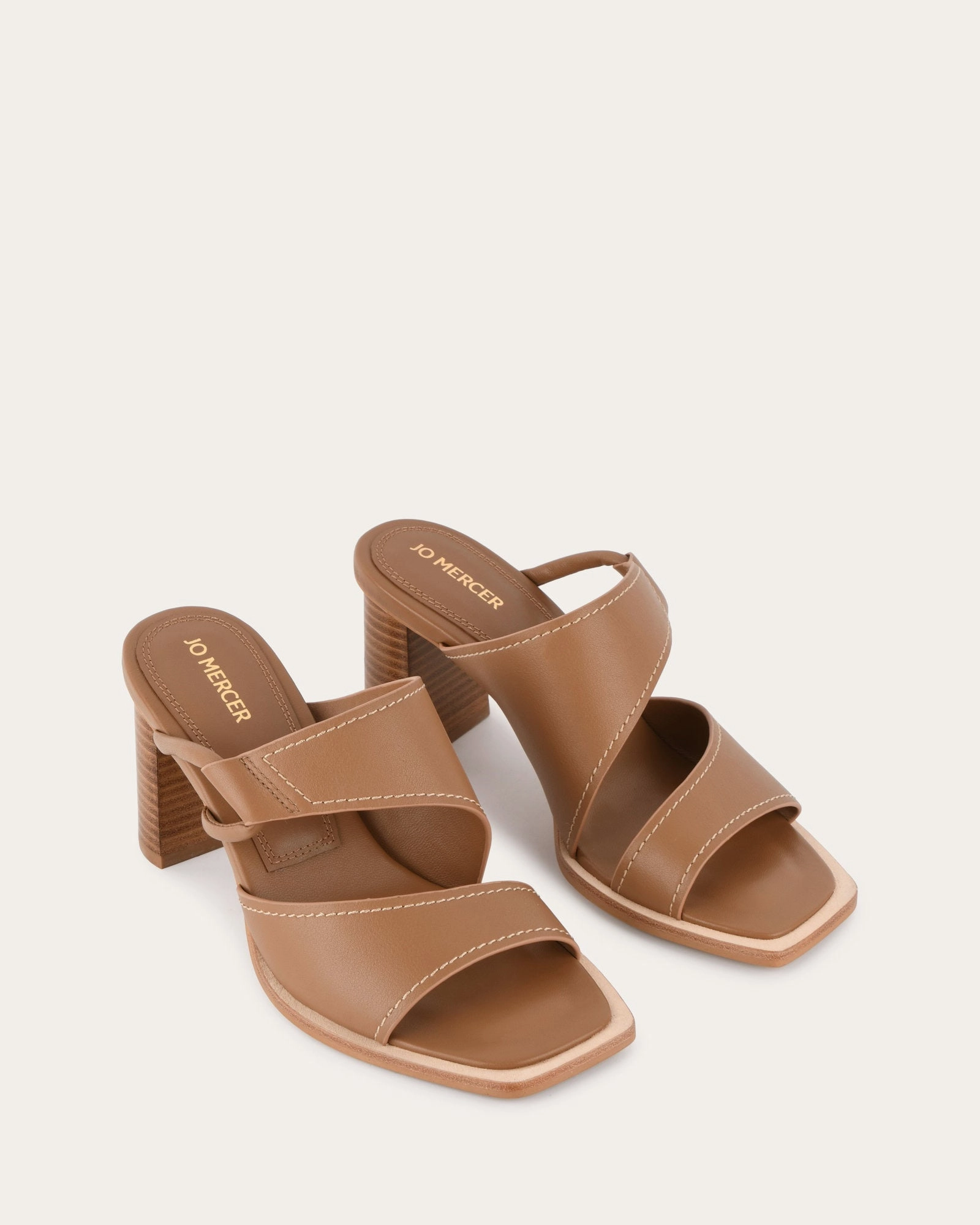 Cammy Mid Heel Sandals Tan Leather Everyday Dynamism Timeless Motion