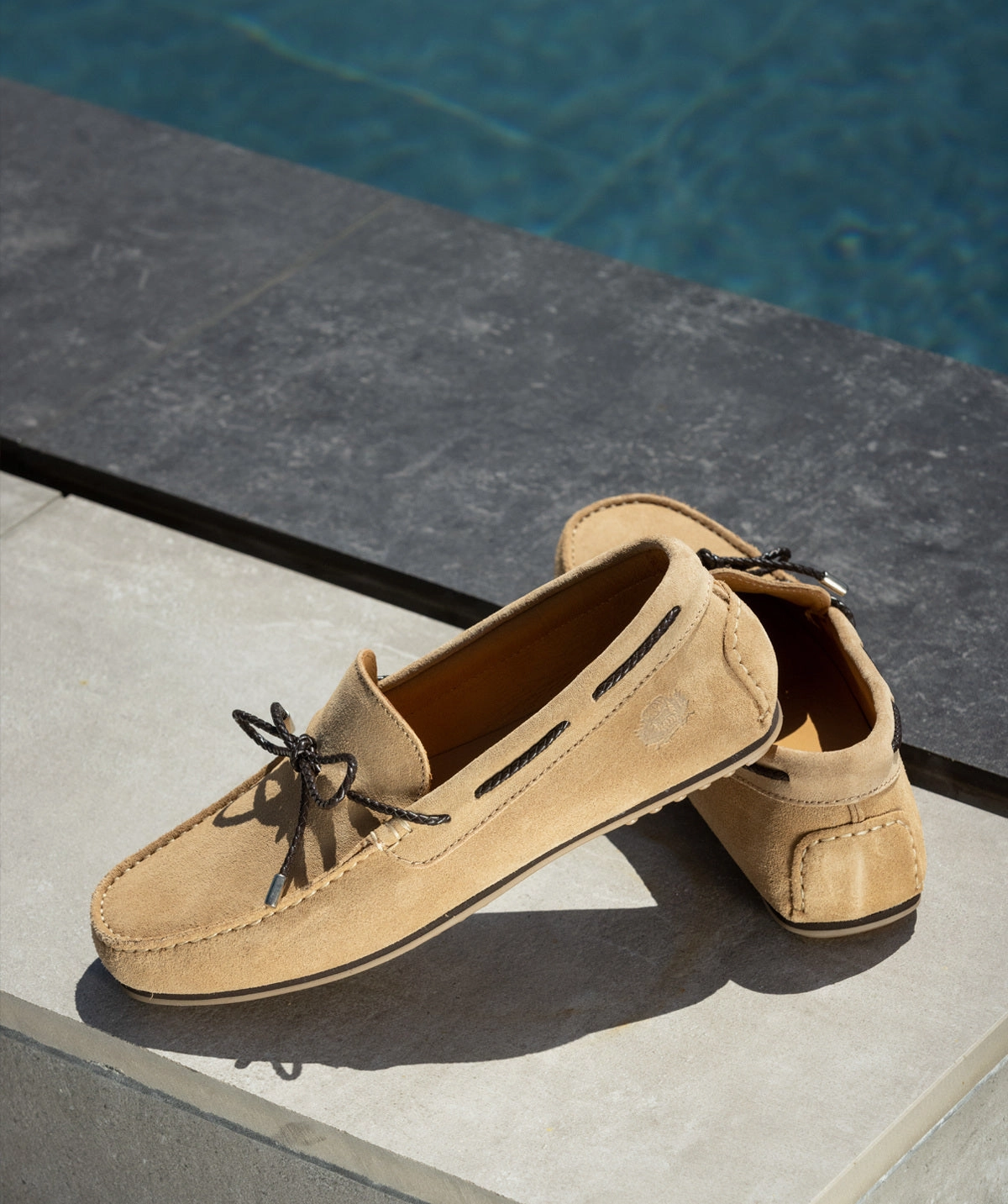 Streamlined Pieces Crafted For Calm Cancun Moccasin Beige Suede