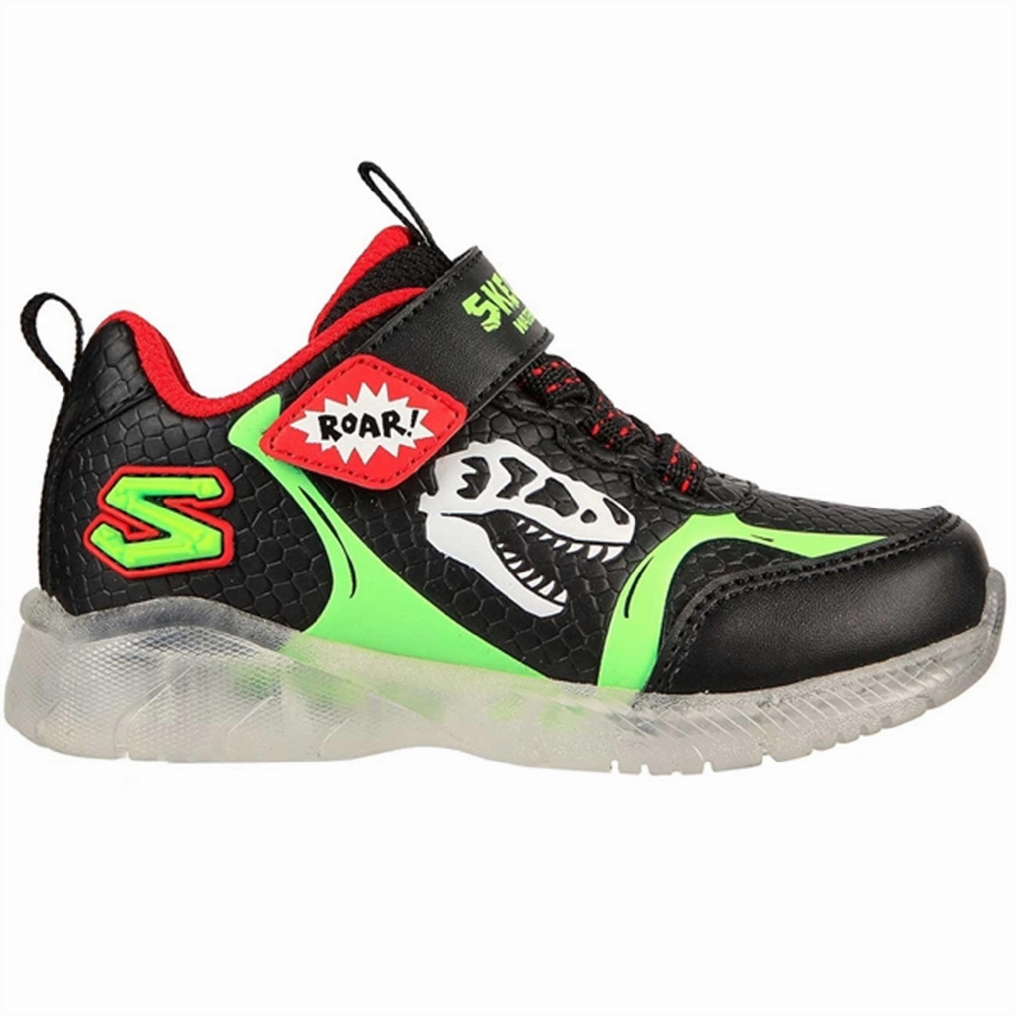 Inspired Layerwear Style Without Noise Skechers S-Lights Illumi Brights Sneakers Dino Glow Black/Lime