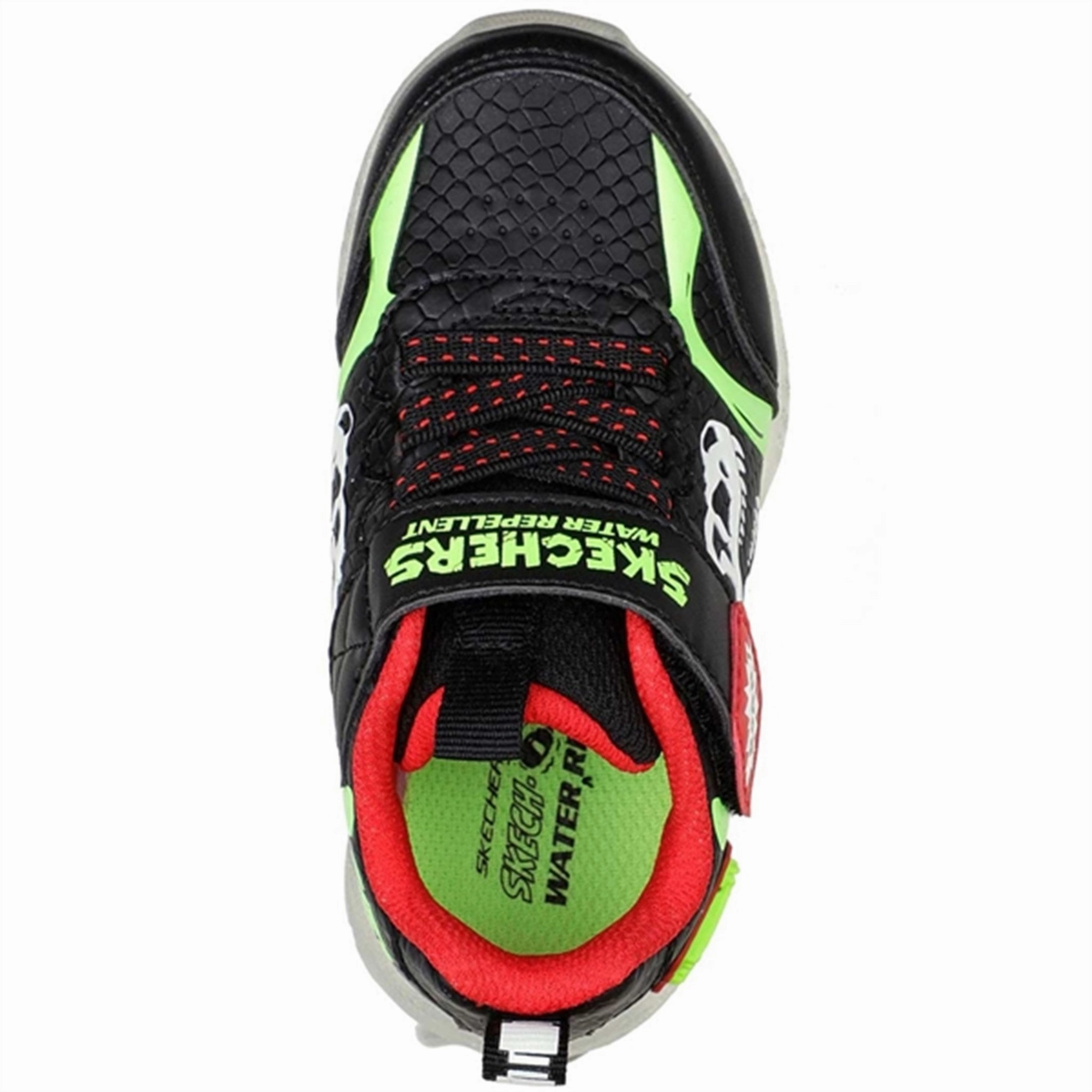 Skechers S-Lights Illumi Brights Sneakers Dino Glow Black/Lime Engineered For Flow Engineered Profile
