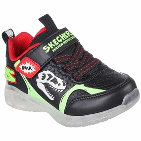 Skechers S-Lights Illumi Brights Sneakers Dino Glow Black/Lime Smart Design Gear Cool And Clean