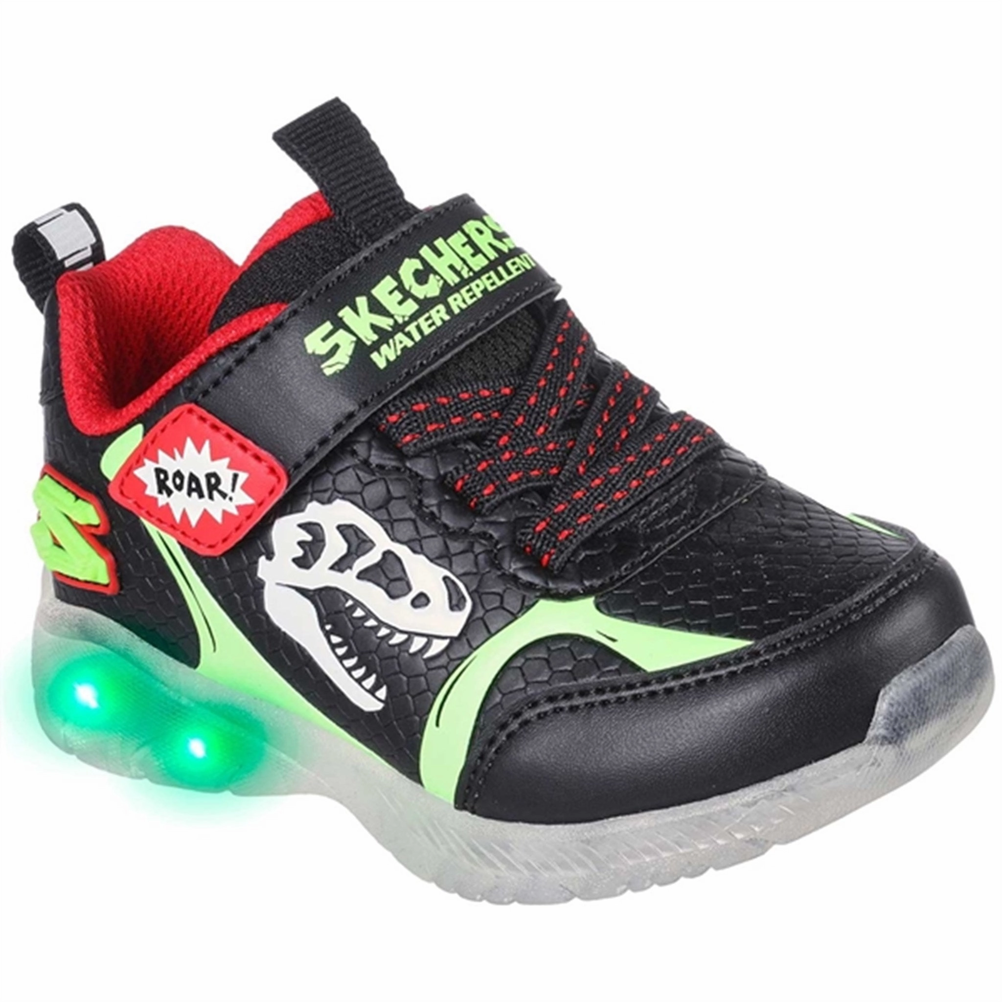 Skechers S-Lights Illumi Brights Sneakers Dino Glow Black/Lime Distinctly Modern City-Proof
