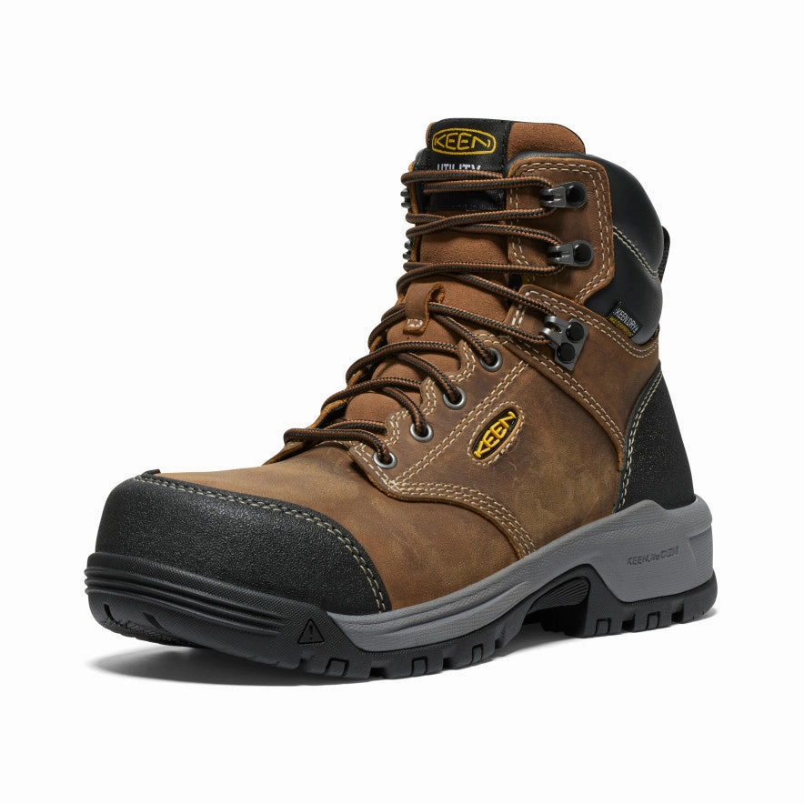 Wear Your World Women'S Evanston 6" Waterproof Boot (Carbon Toe)  |  Bison/Black