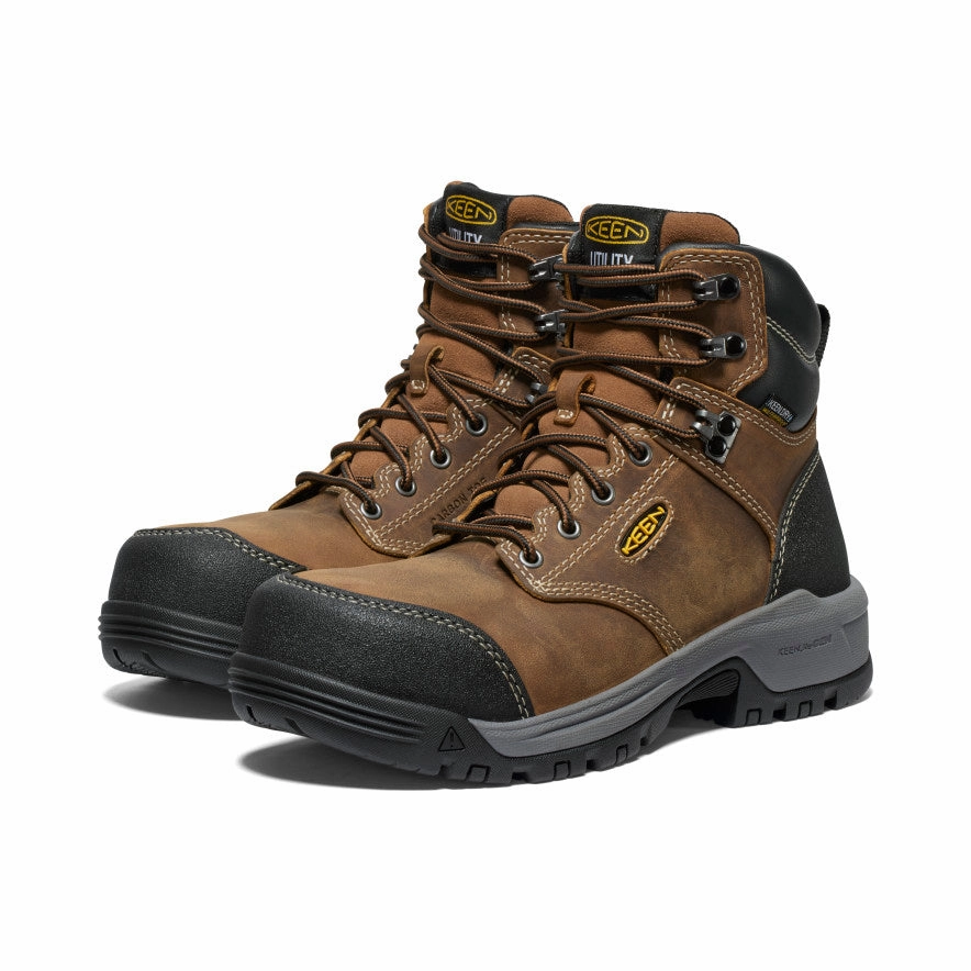 Women'S Evanston 6" Waterproof Boot (Carbon Toe)  |  Bison/Black Streamline-Ready