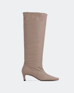 Omara Taupe Leather Crafted Silhouette