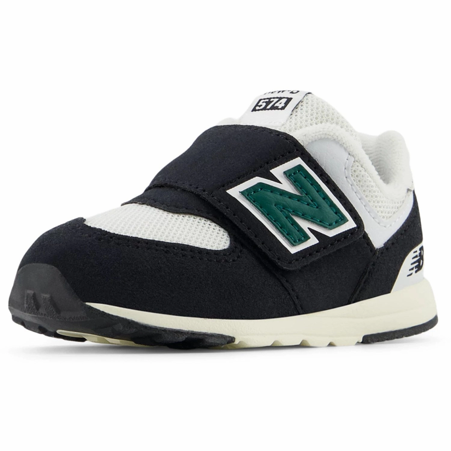 Timeless Cool New Balance Black 574 Kids New-B Hook & Loop Sneakers