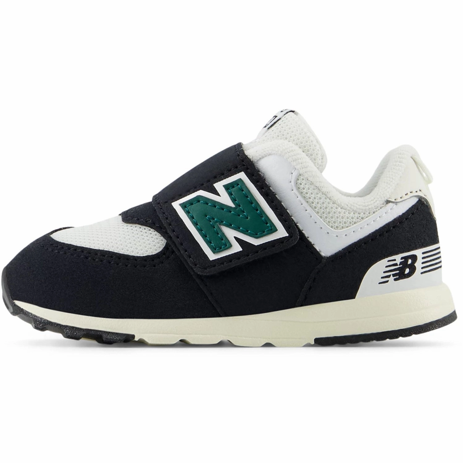 Relaxed Core New Balance Black 574 Kids New-B Hook & Loop Sneakers