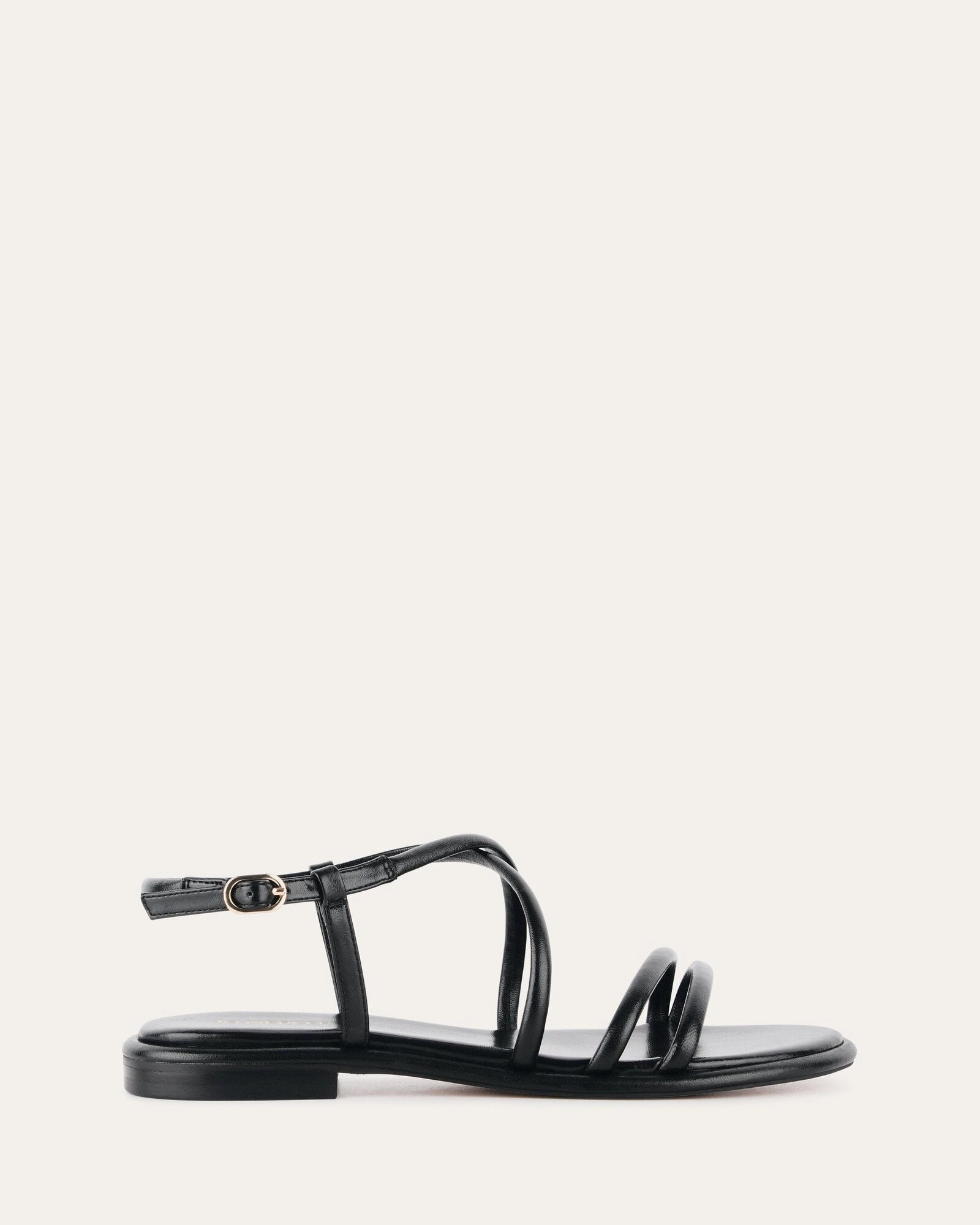 Catalina Flat Sandals Black Leather Core-Level Comfort Layer With Ease
