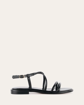 Catalina Flat Sandals Black Leather Core-Level Comfort Layer With Ease