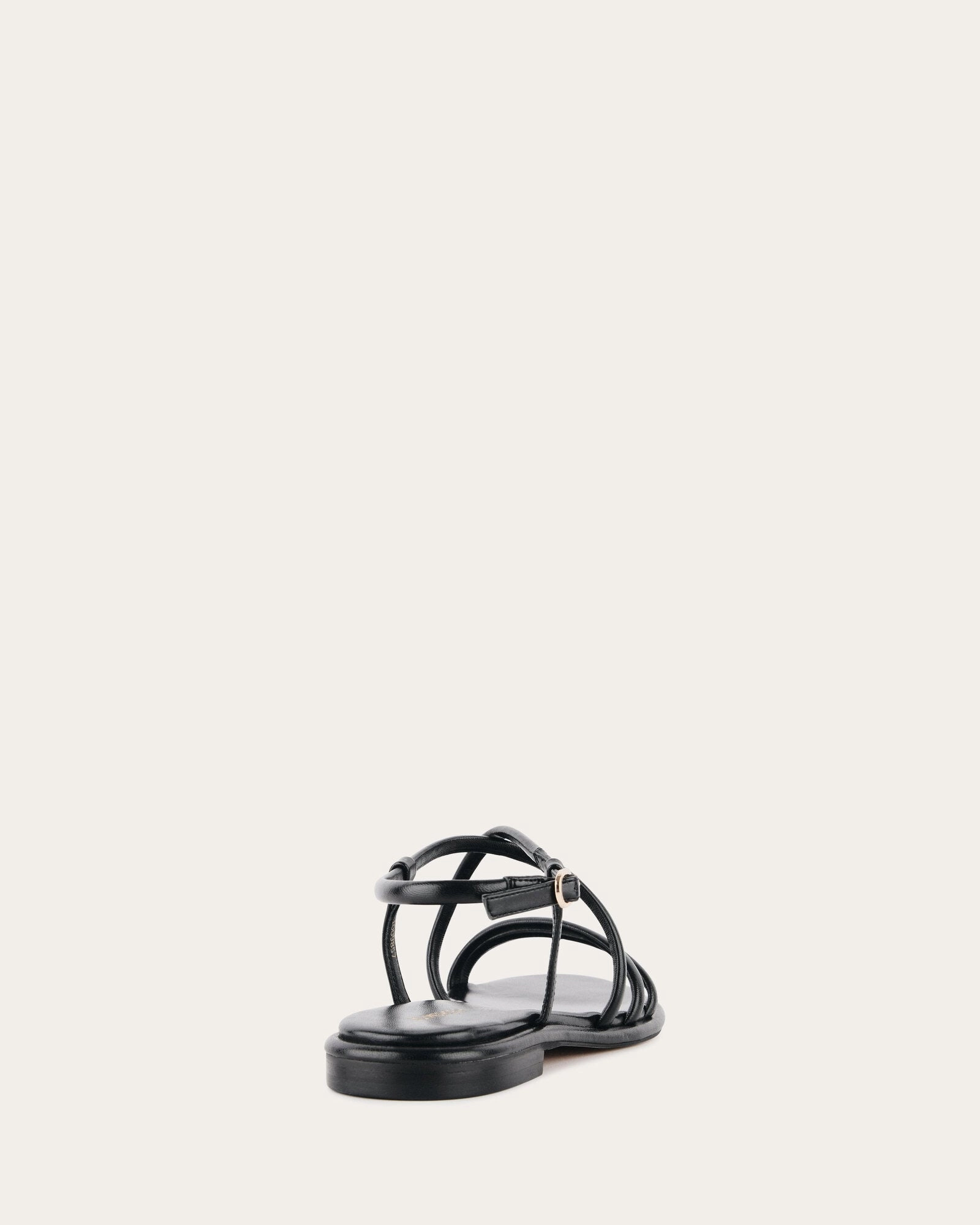 Catalina Flat Sandals Black Leather Clean Attitude