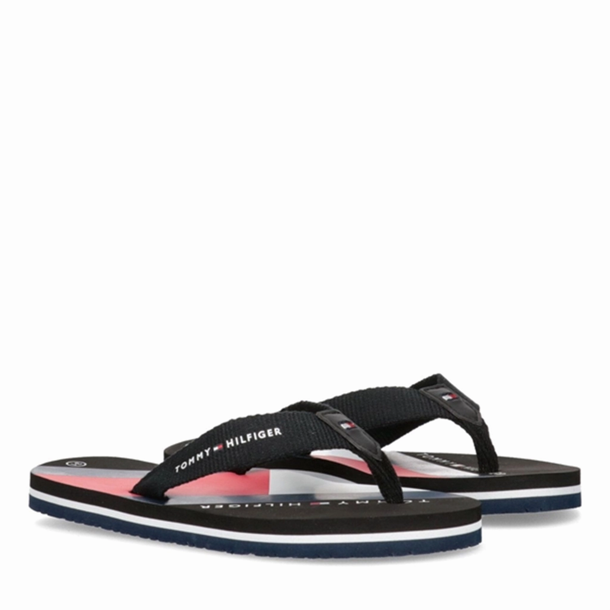 Urban Calm Tommy Hilfiger Flag Print Flip Flop Black