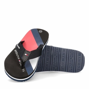 Versatile Soul Tommy Hilfiger Flag Print Flip Flop Black