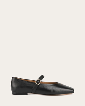 April Casual Flats Black Leather Lightweight Living